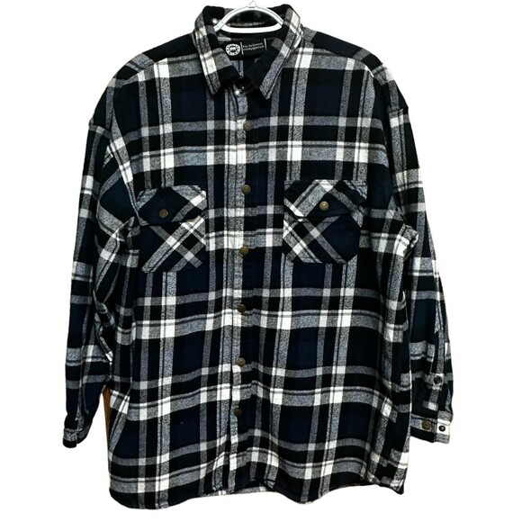 Polar King Heavyweight Flannel Mens 2XLR Shacket Snaps Plaid Outdoors‎ No Lining - Picture 1 of 9